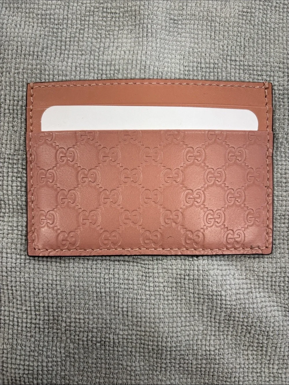 Gucci Rose Pink Embossed GG Leather Cardholder